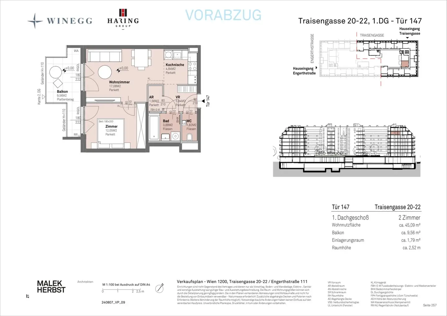 Danube view apartment in a new build