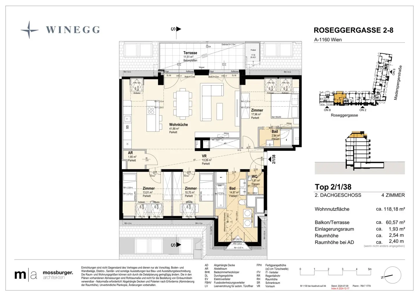 Wohnung first occupancy terrace near Kendler