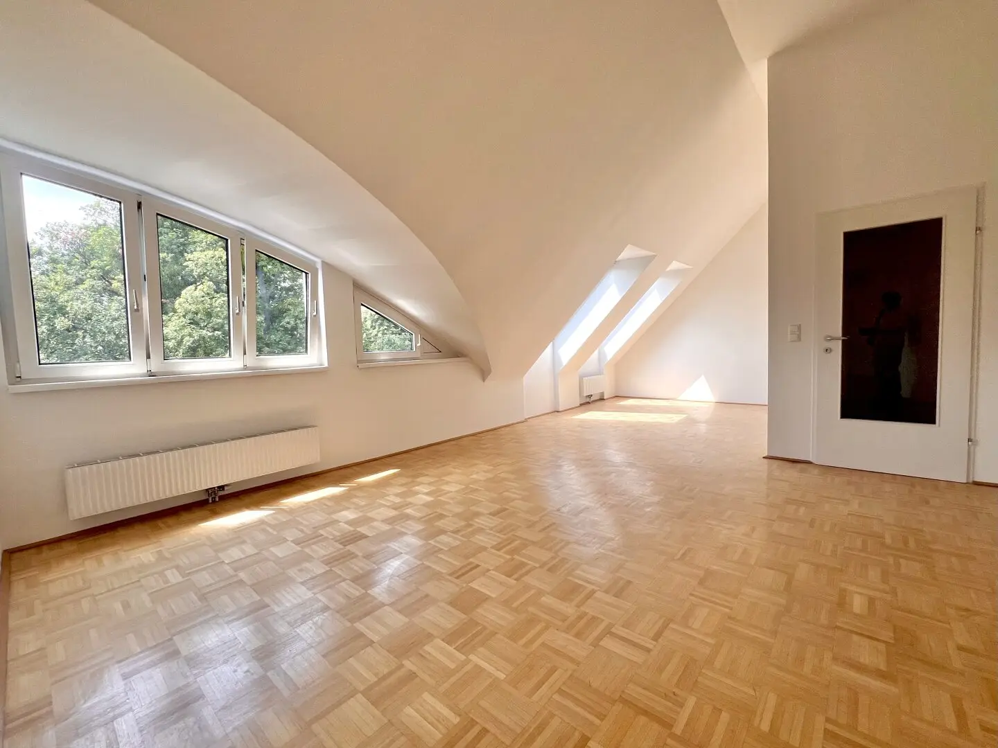 Dreamlike distant view Attic apartment in quiet green location