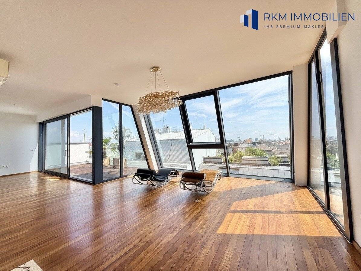 Luxurious top-floor penthouse 235m², 5 rooms, 5 terraces, first occupancy in 1080 Wien!