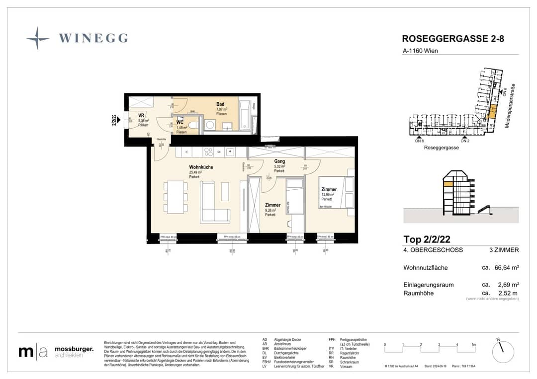 Wohnung in Wien Ottakring, 66,6 m², 3 Zimmer – nahe Wilhelminenberg