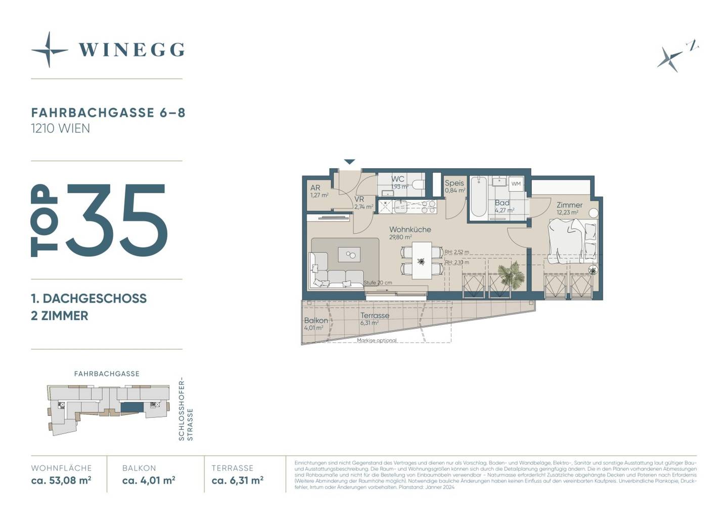 HOCH HINAUS >> 1st Attic with Terrace >> air conditioned 2 room living dream with excellent transport connections