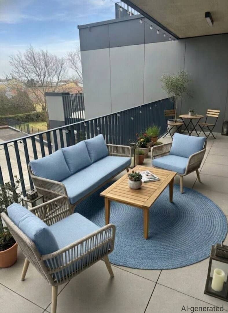 Exclusive rental apartment with ceiling cooling, 2 balconies and magnificent view of greenery - Plenty of space for the whole family