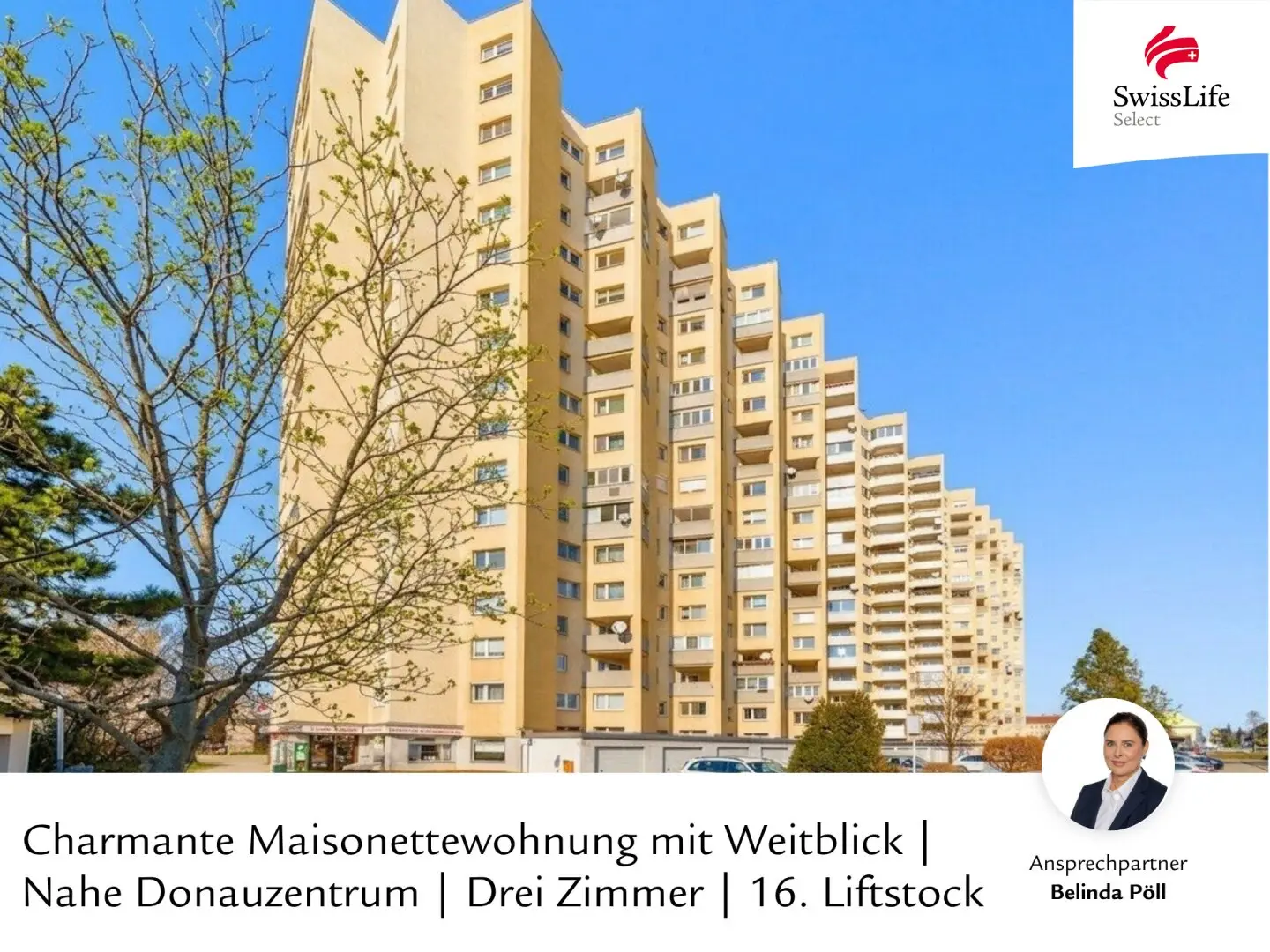 Charmante Maisonettewohnung mit Weitblick | Nahe Donauzentrum | Drei Zimmer | 16. Liftstock