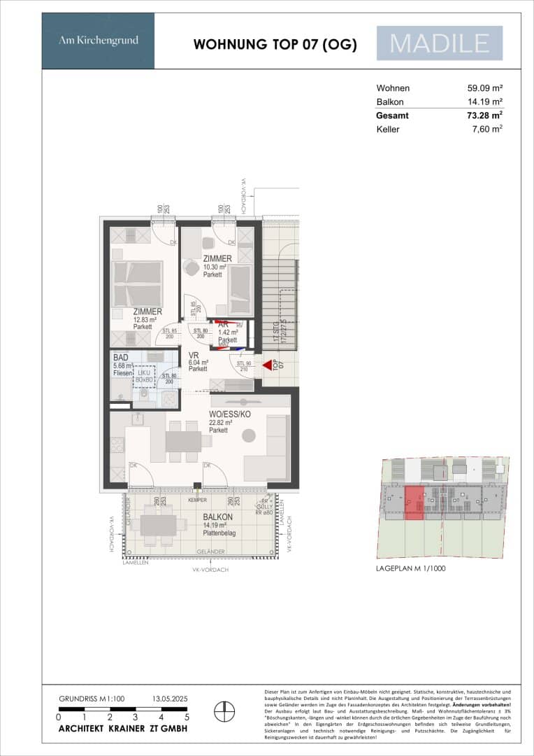 Am Kirchengrund -  3 Zimmer Gartenwohnung - ein Projekt von Madile