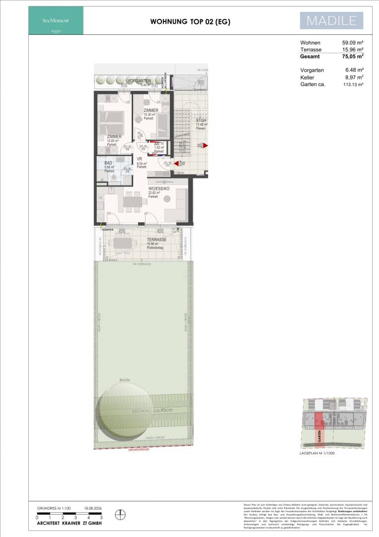 Am Kirchengrund - 3 Zimmer Gartenwohnung - ein Projekt von Madile