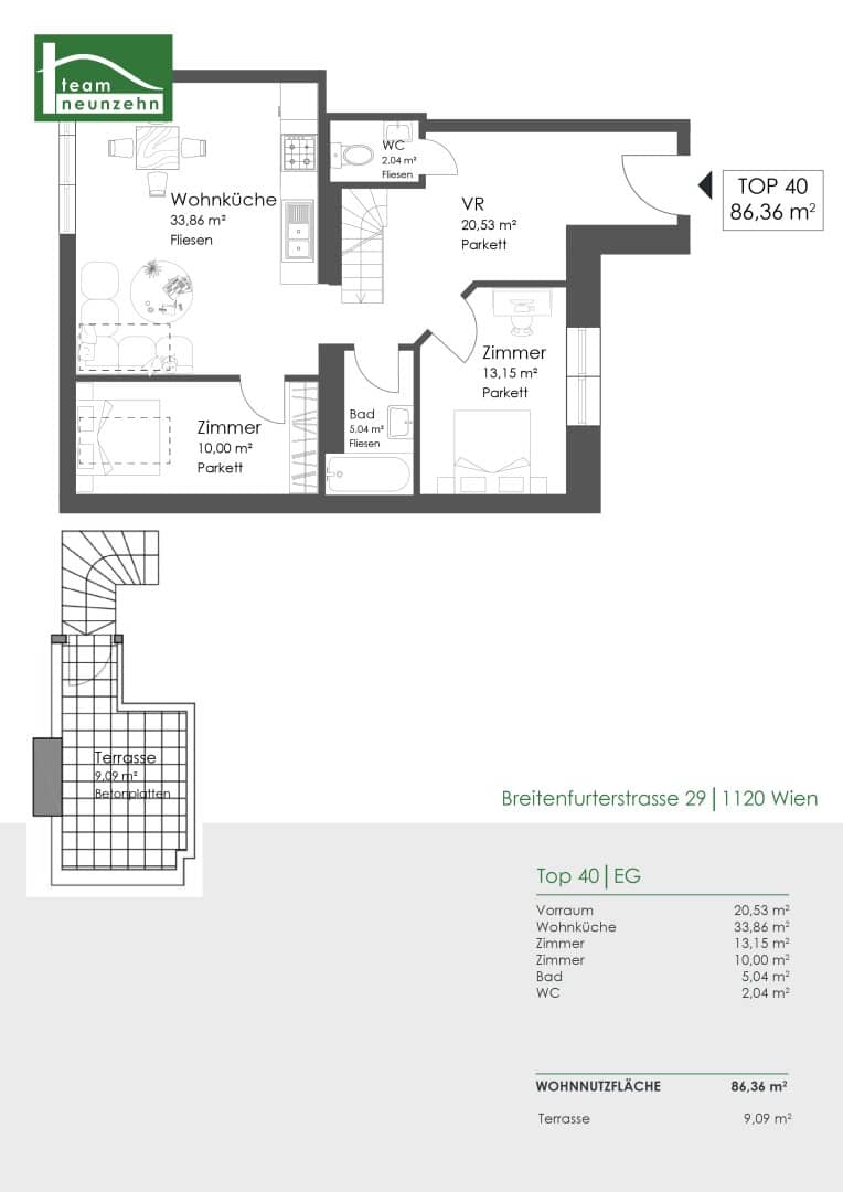 Stylish period apartments in a quiet courtyard location near Meidling station