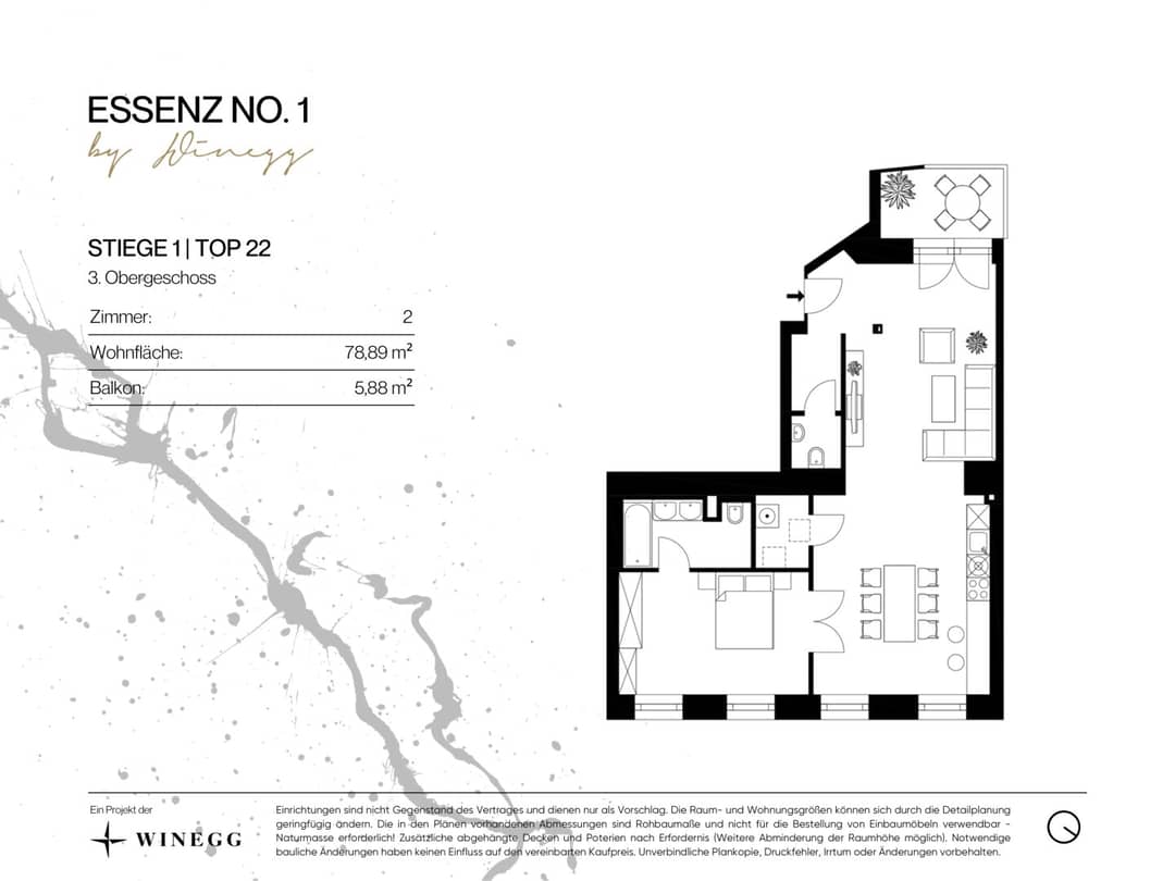 Großzügige 2-Zimmer-Wohnung mit Balkon in der Kettenbrückengasse, Wien
