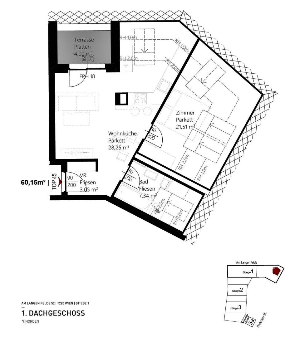2-room attic apartment with sloping roof, incl. complete kitchen, terrace outdoor area and cellar compartment - ALF52 Top1-45