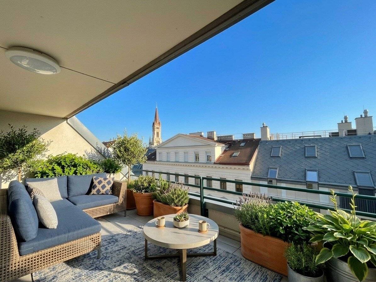 1030! Renovated 3-room attic maisonette with terrace and 2 bathrooms near Landstraßer Hauptstraße from October 26!