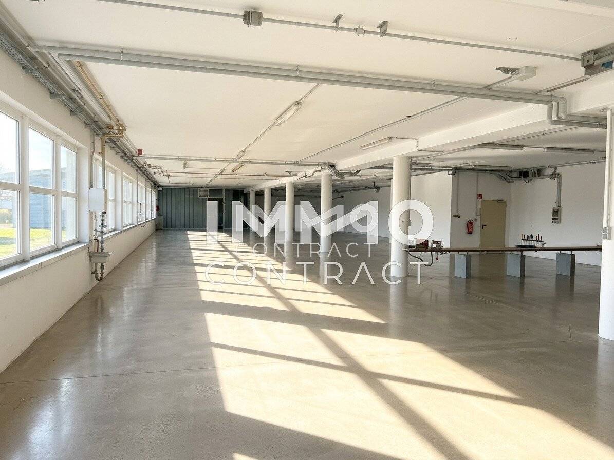 Warehouse with approx. 500 m² area inexpensive to rent, ceiling height approx. 3.2 m, entrance gate approx. 4x3 m.