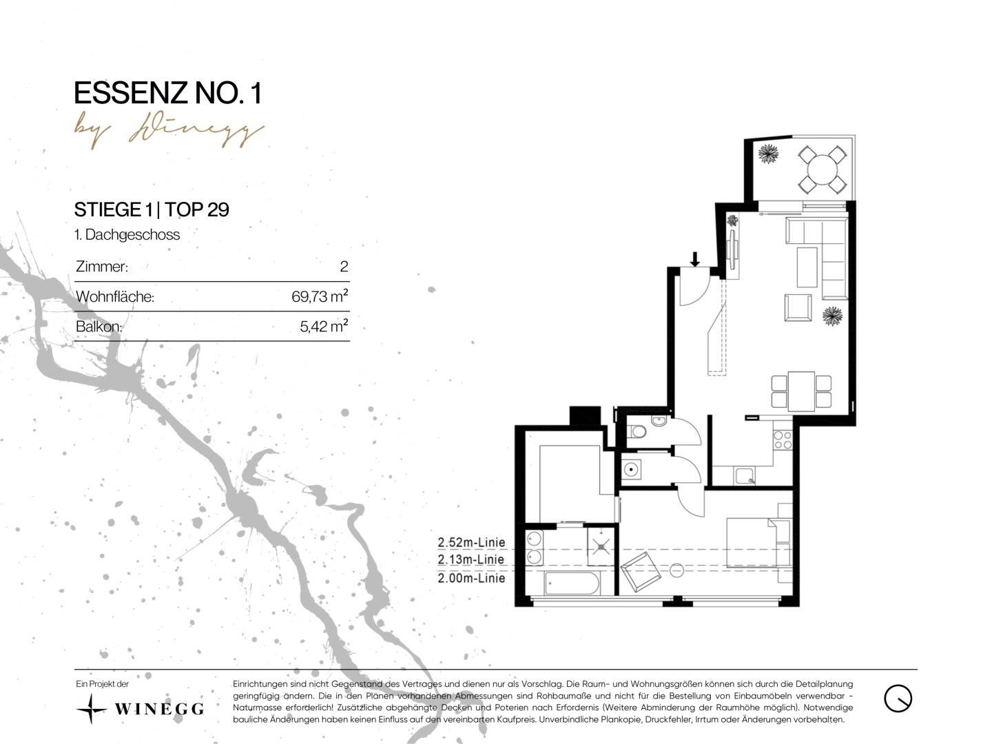 ESSENZ NO. 1 The new avant garde of living Generous 2 room apartment with balcony