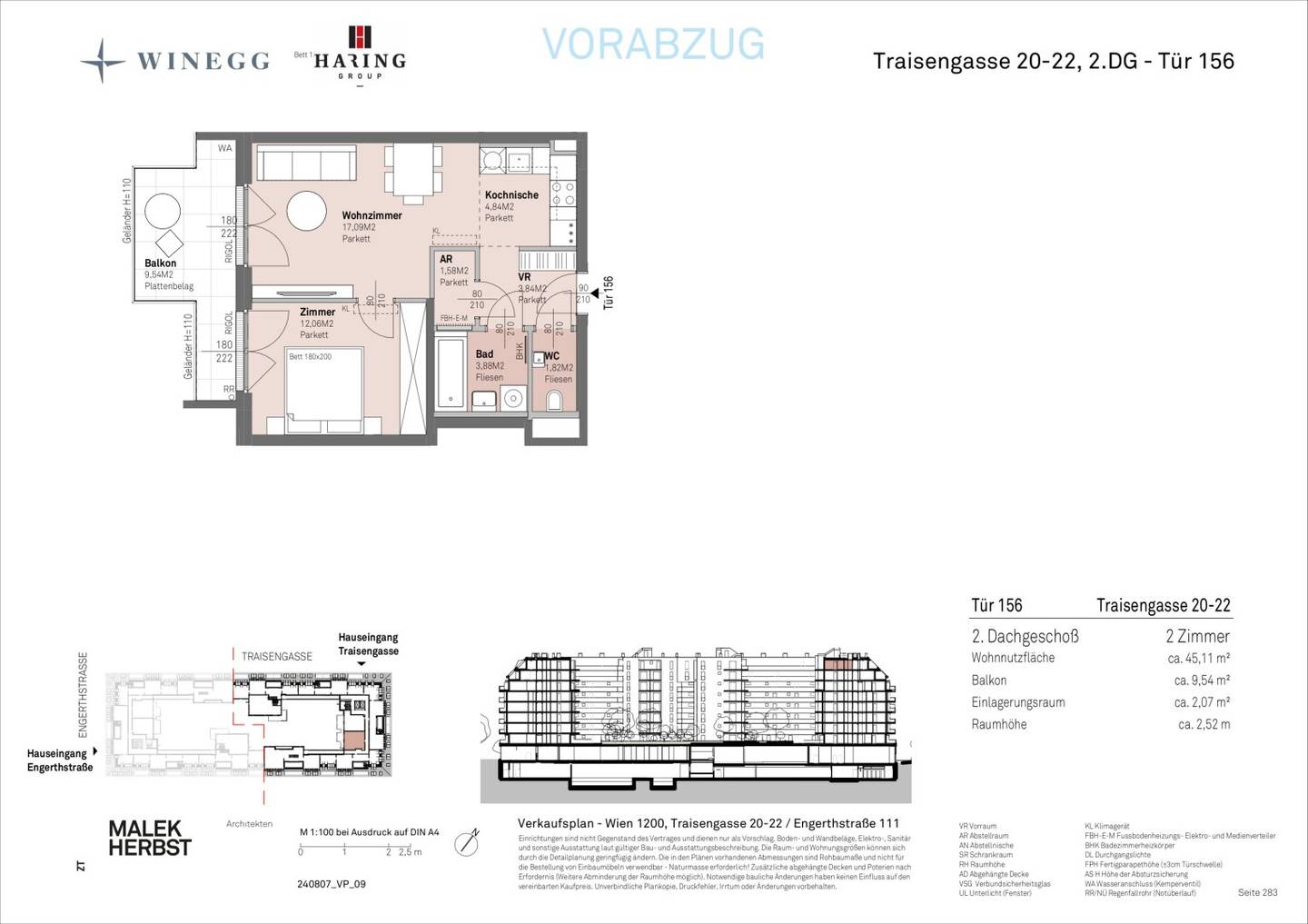 Dachgeschosswohnung new build with Donaublick