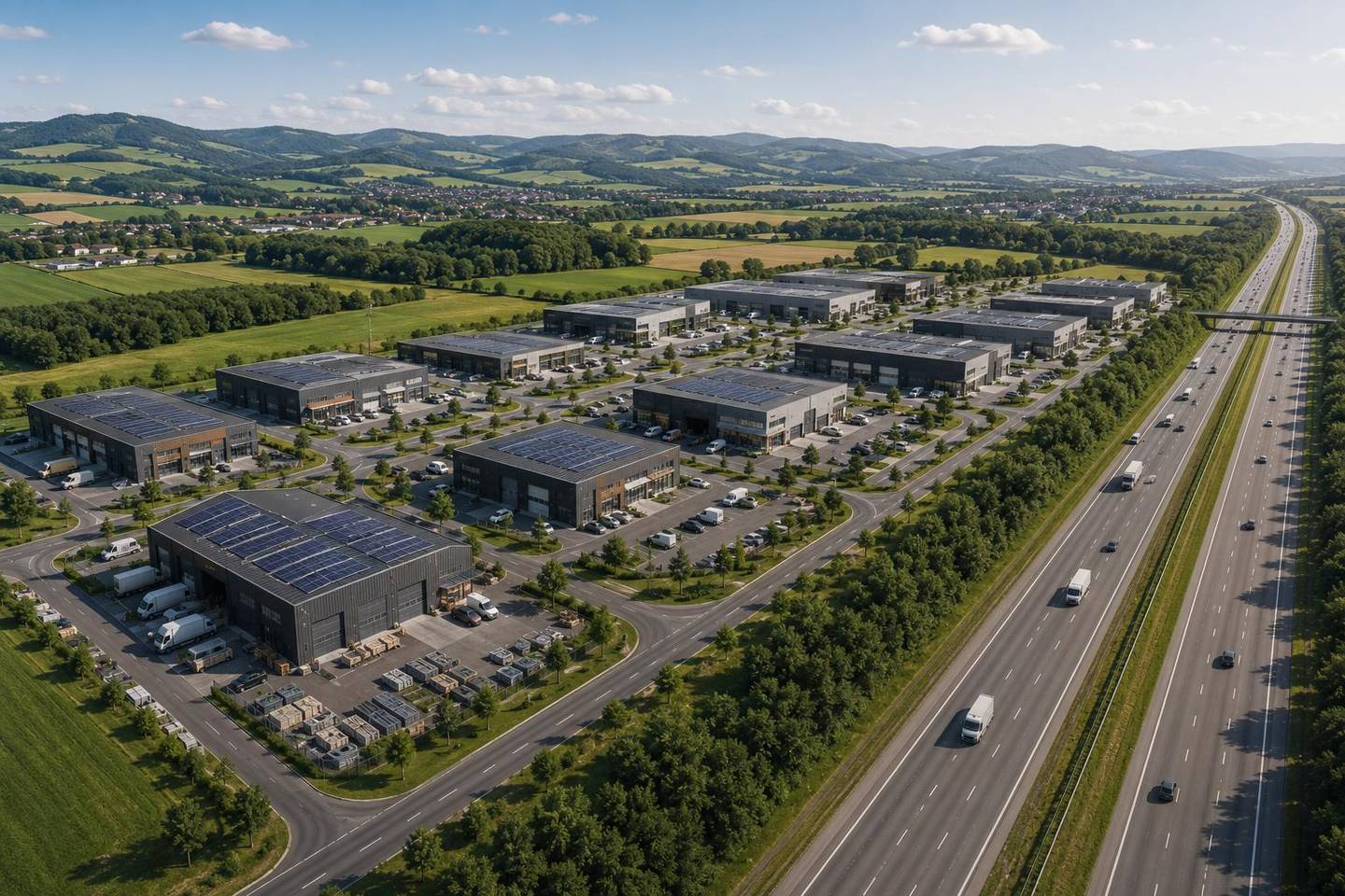 Sichtbares Betriebsbaugrundstück an Autobahn Anlegerwohnung