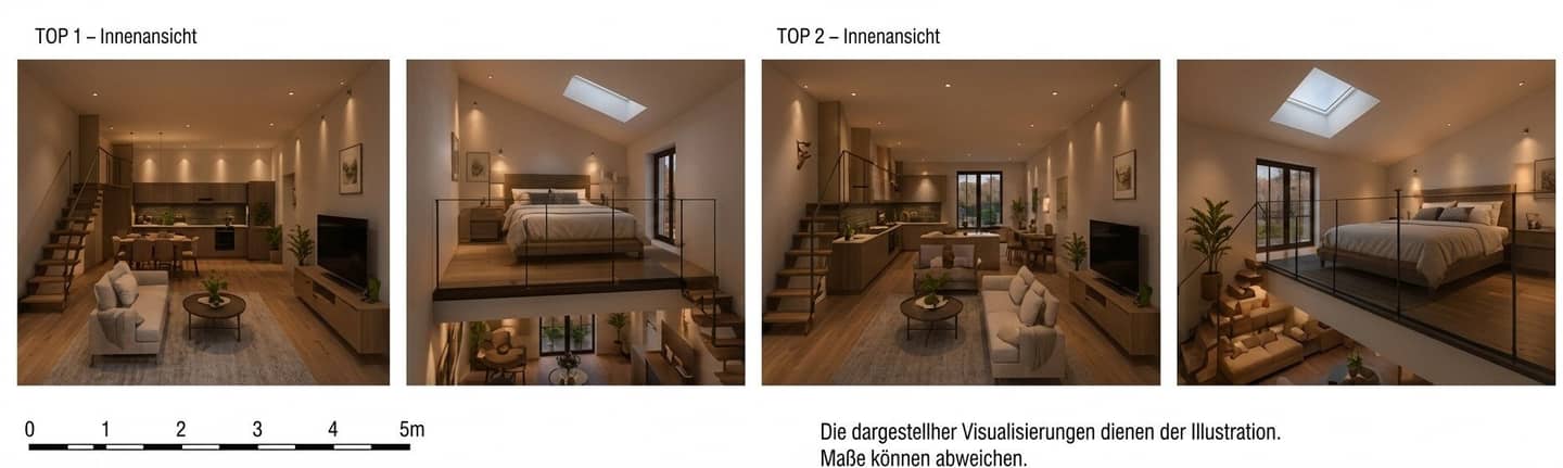 Living, Working, Being Creative - Townhouse Project: 2 Studio Apartments with Gallery