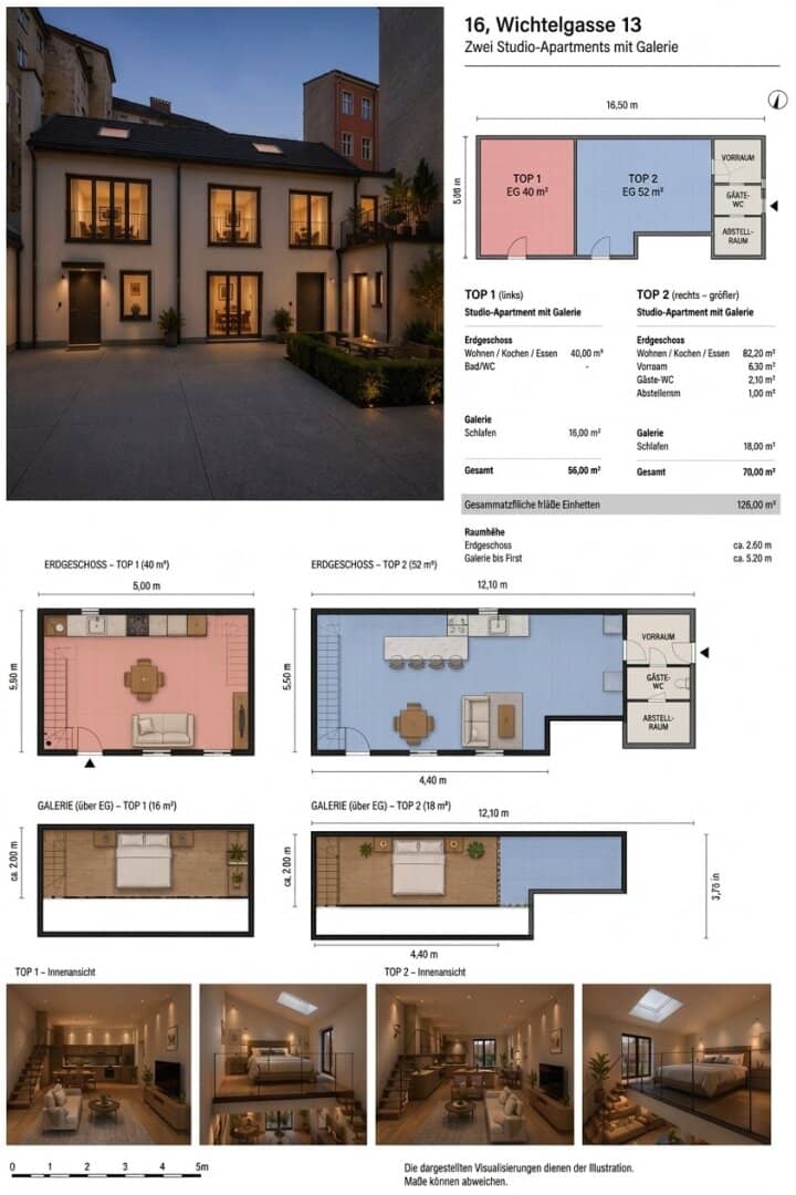 Living, Working, Being Creative - Townhouse Project: 2 Studio Apartments with Gallery
