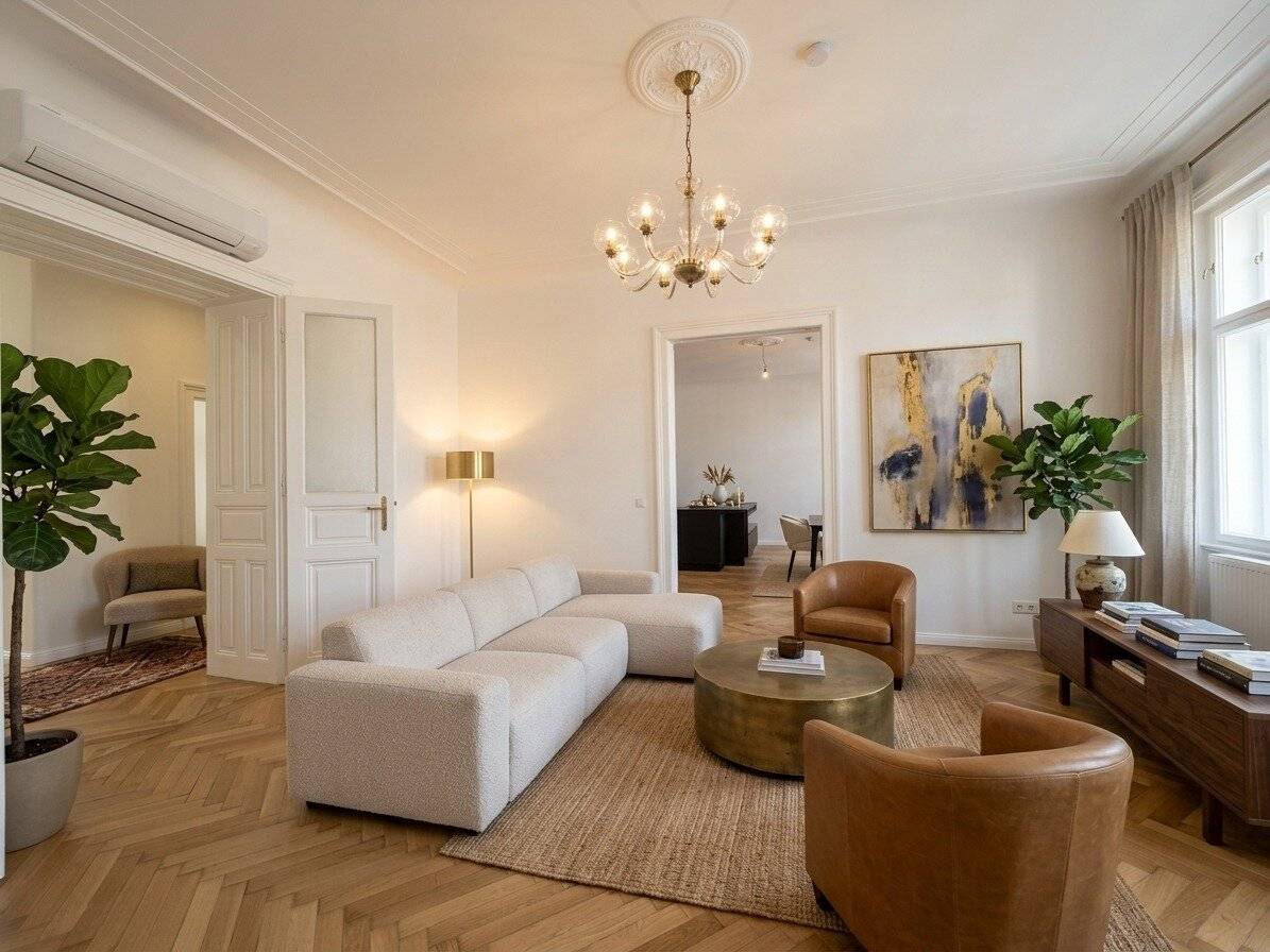 1070 - nahe Neubaugasse! ERSTBEZUG NACH GENERALSANIERUNG: "Exklusive 4-Zimmer Wohnung mit Loggia &amp; Balkon in Jugendstilhaus!"