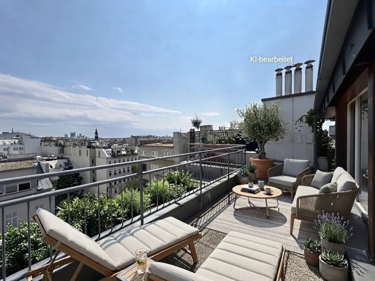 1070 - nahe Neubaugasse! "4-Zimmer DG-Maisonette mit Galerie, Terrasse und tollem Blick in Jugendstilhaus!"