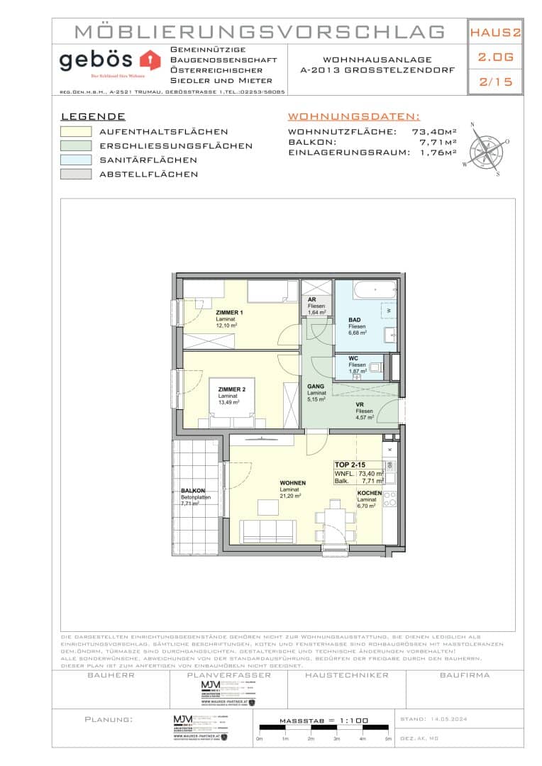 Modern first-occupancy apartment with balcony