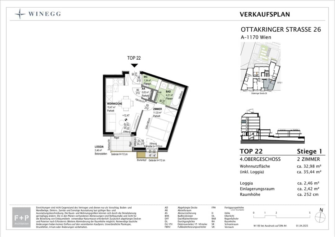 Bright new build apartment with loggia near Yppenplatz