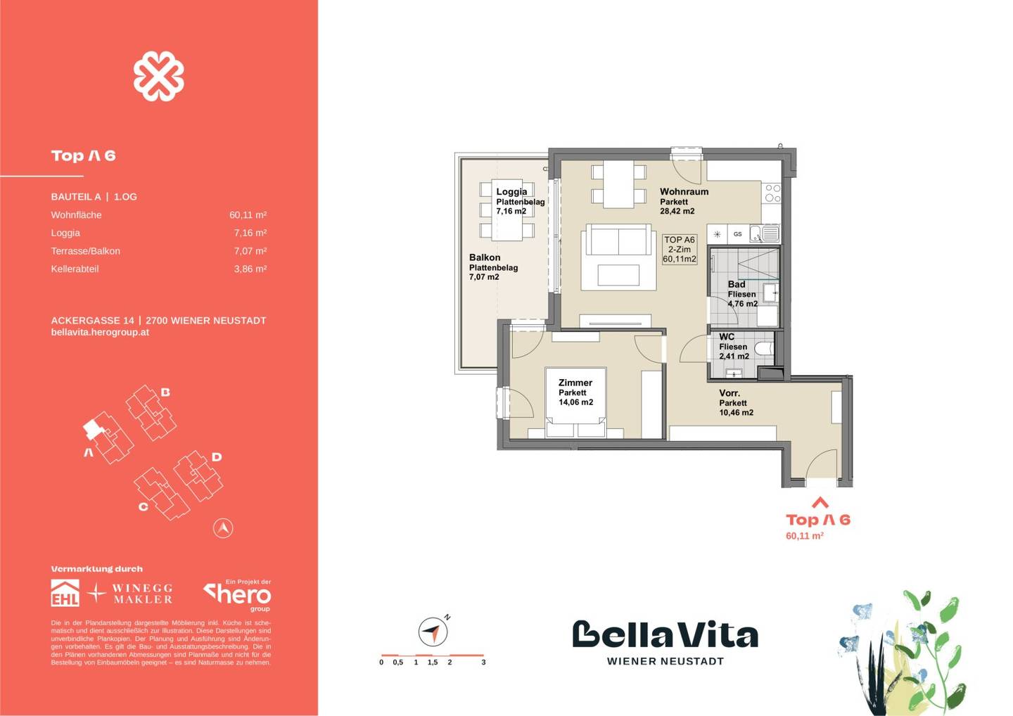 Commission free Beautiful two room apartment with covered loggia | Immediately rentable in Bella Vita.en? Please remove this line.