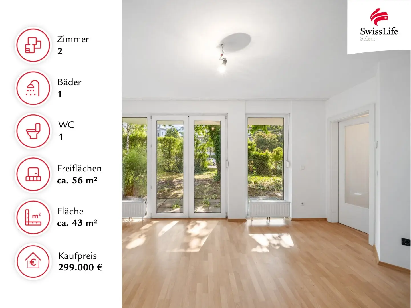 Compact 2-room apartment with terrace and private garden | Parking space