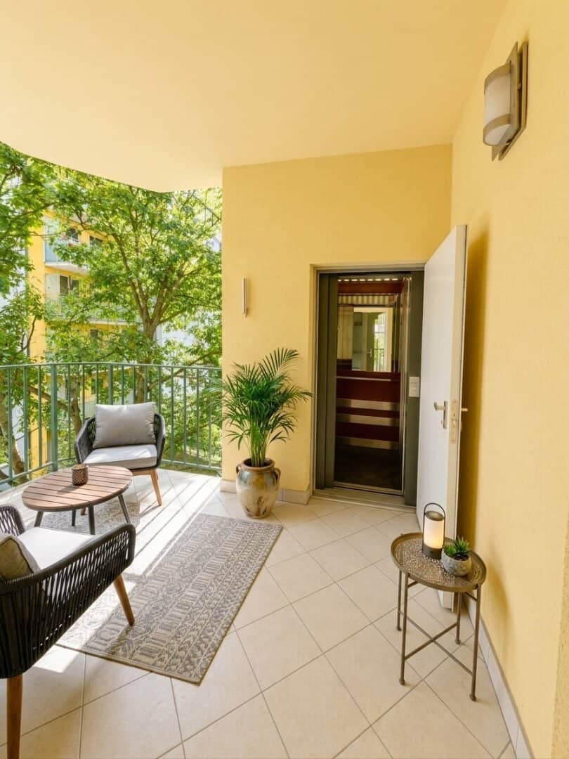 Spacious Viennese historic apartment with approx. 4.20 m high ceilings, balcony and direct elevator access