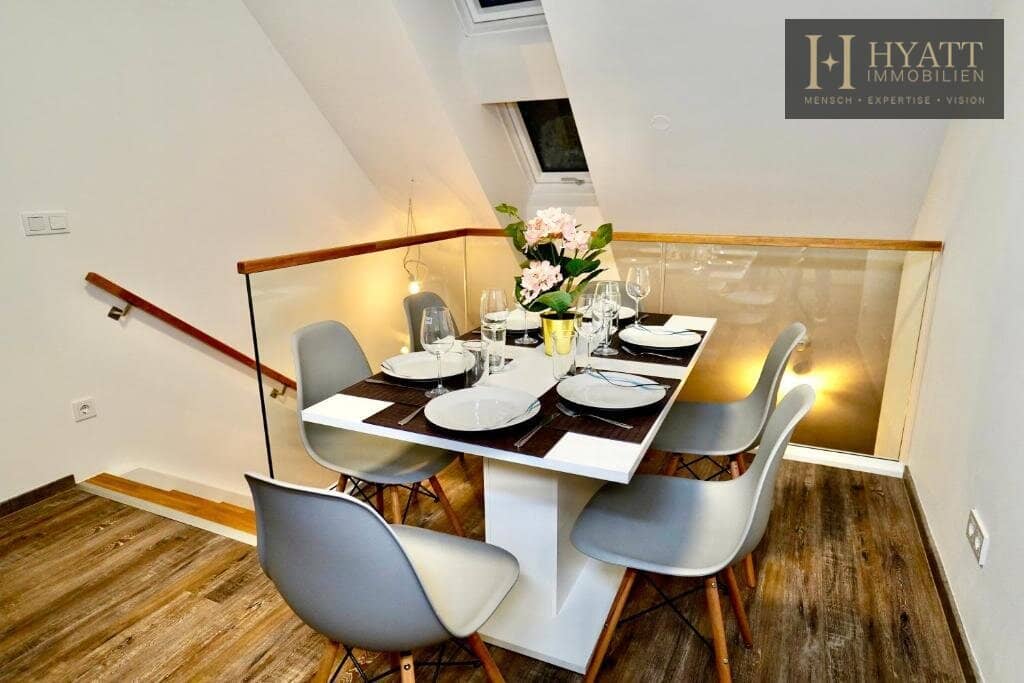 Exclusive two-level attic maisonette | approx. 87 m² living space and spacious terrace | fully furnished | Owner-occupancy or short-term rental | approx. 6% gross revenue yield 2025