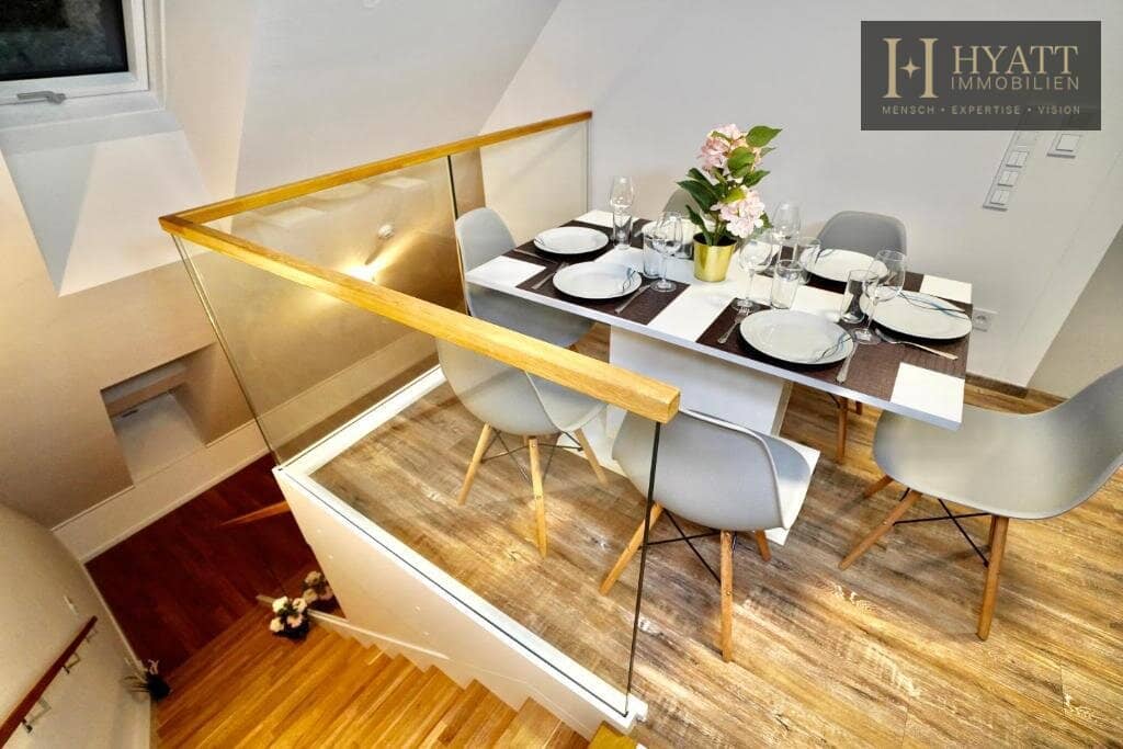 Exclusive two-level attic maisonette | approx. 87 m² living space and spacious terrace | fully furnished | Owner-occupancy or short-term rental | approx. 6% gross revenue yield 2025