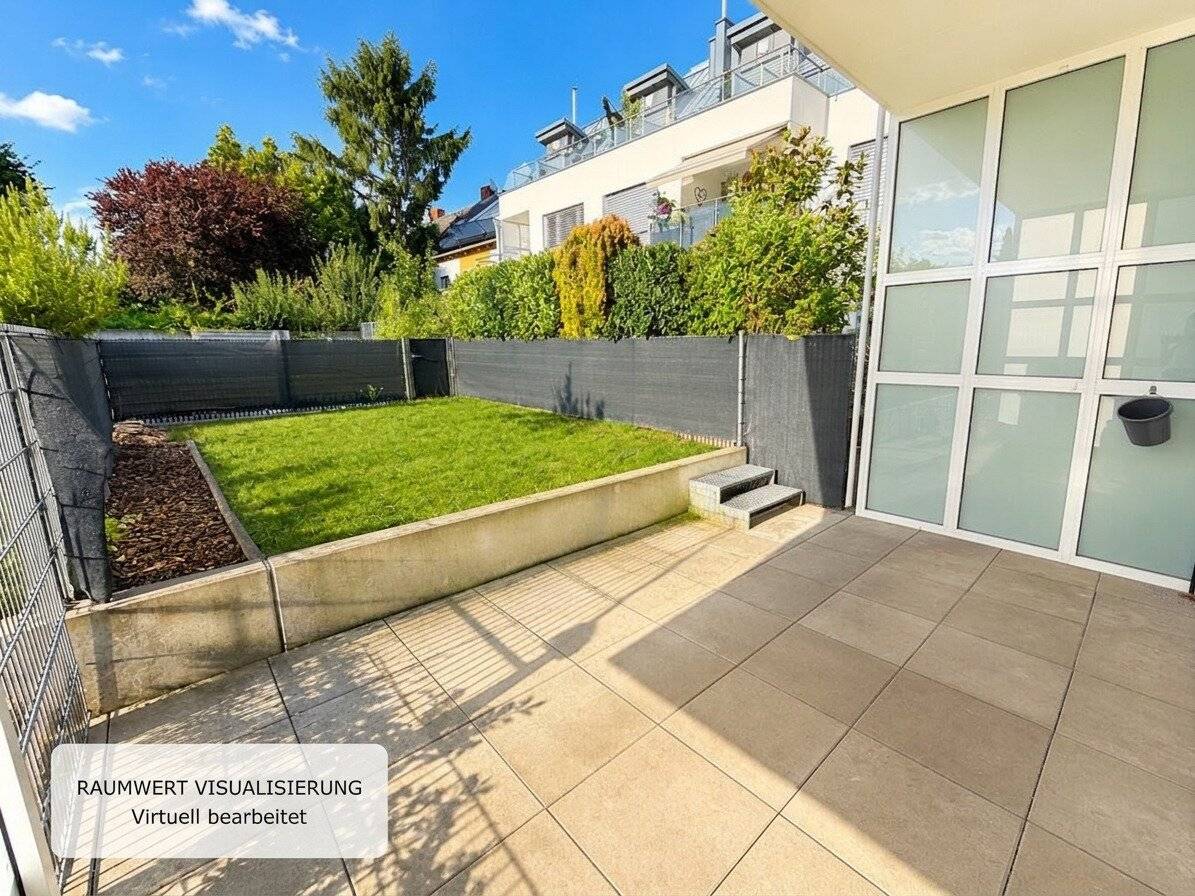 Living like in a house Exclusive 3-room maisonette with private garden, terrace, balcony and garage, approx. 142 m² usable floor area