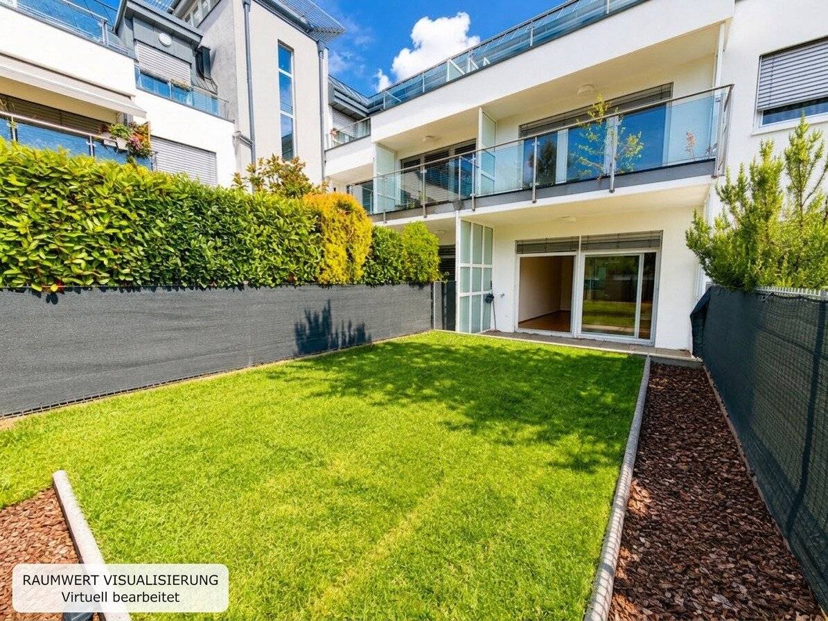 Living like in a house Exclusive 3-room maisonette with private garden, terrace, balcony and garage, approx. 142 m² usable floor area