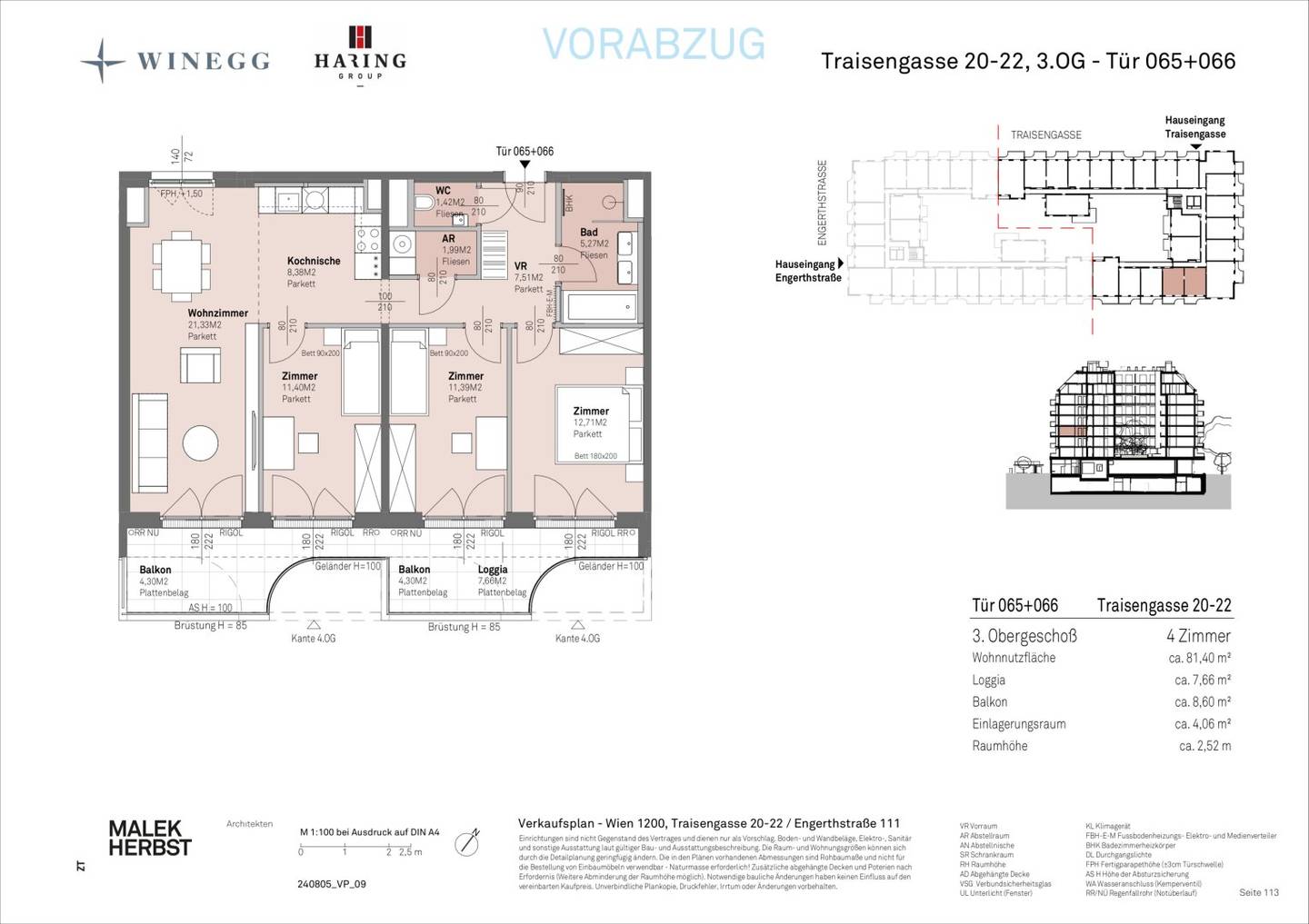 Neubau Wohnung mit Donaublick und Balkon