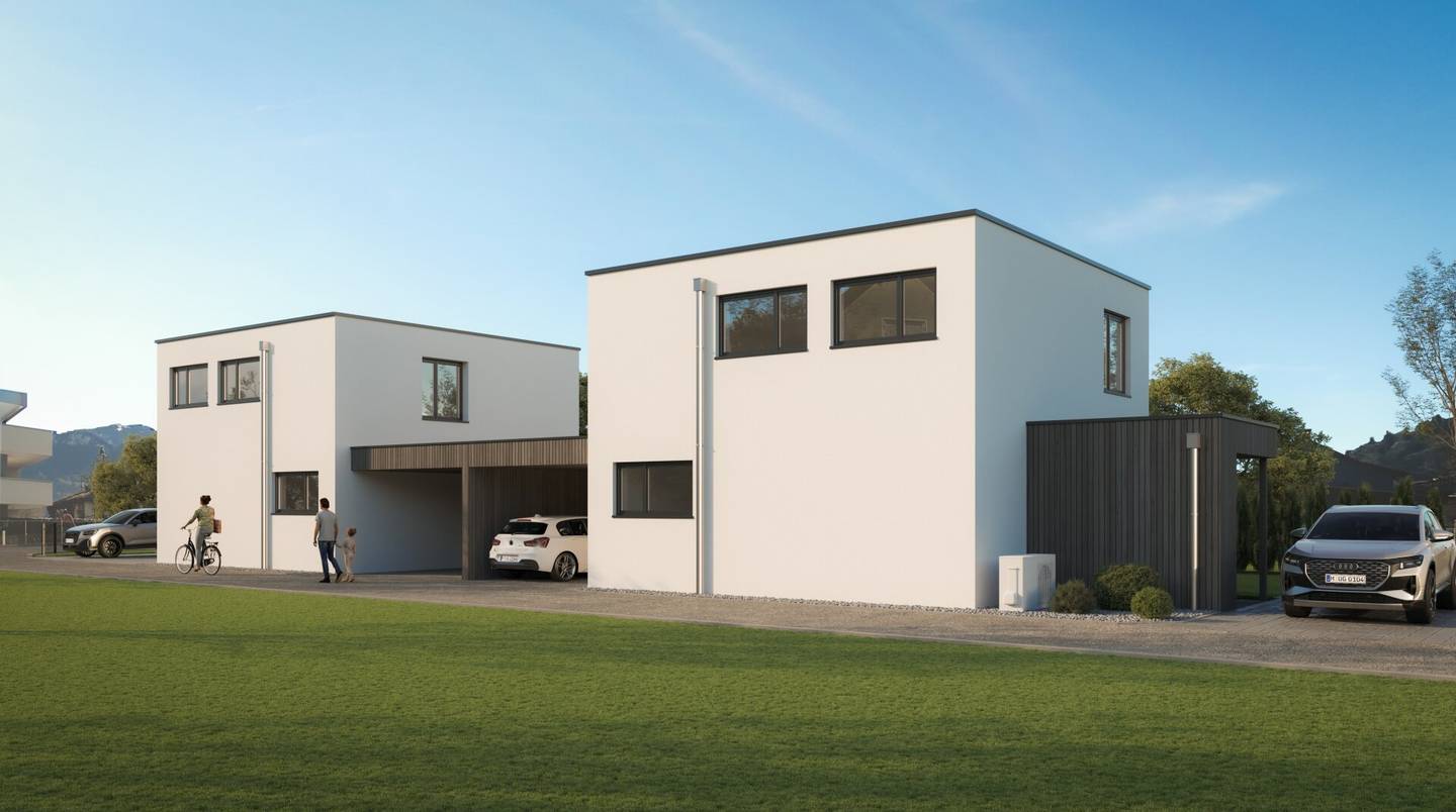 Projekt Kompakt Daheim² - modernes Doppelhaus mit Garten in top Lage von Götzis - DH1