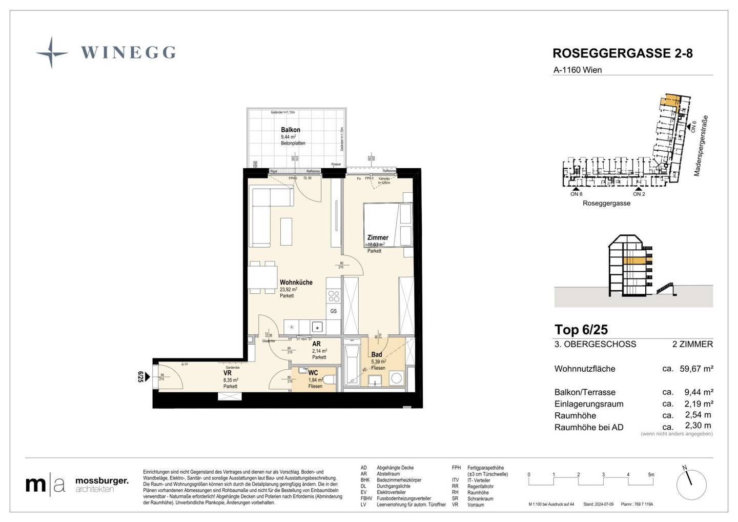 Apartment new build first occupancy inner courtyard retreat