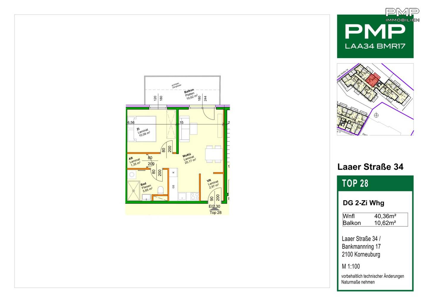 LAA34 TOP28 - 2-room top-floor apartment with balcony
