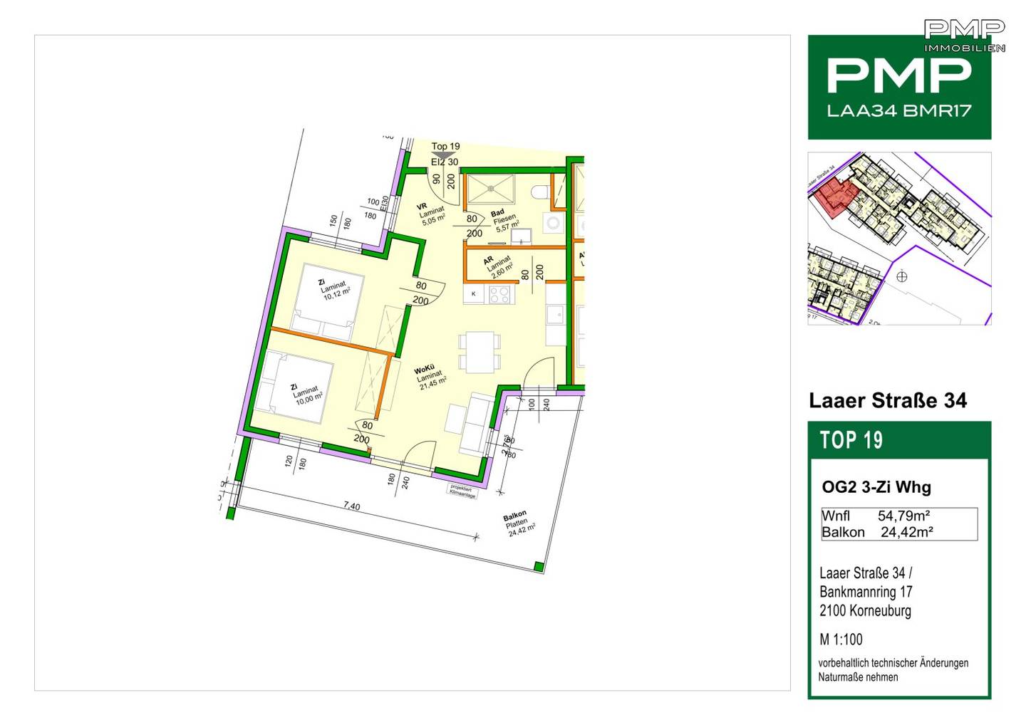 LAA34 TOP19 - 3-room apartment with balcony