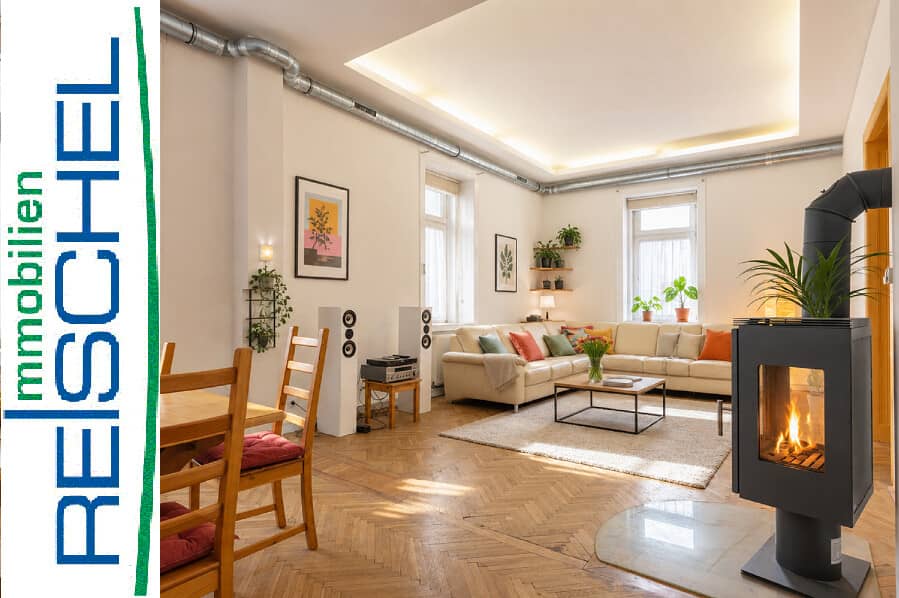 Period apartment by Drasche Park with fireplace