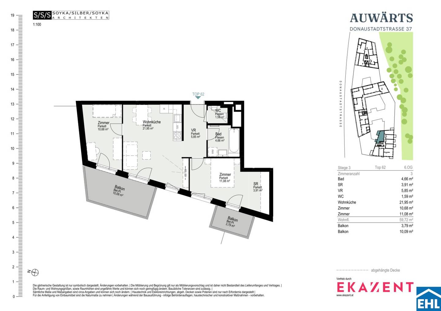 First occupancy | 3 rooms | Quality of life at the Alte Donau