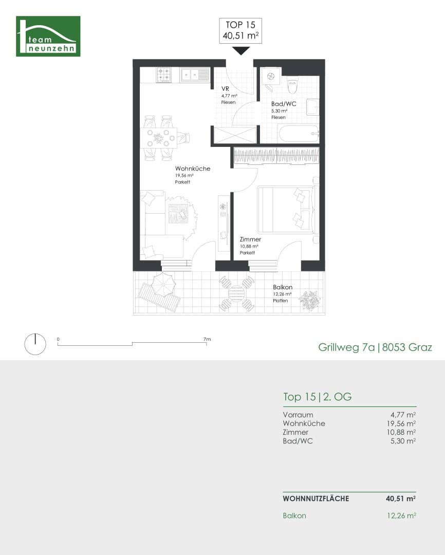 Durchdachtes Wohnen in gepflegter Wohnanlage - Kompakte 2-Zimmer-Wohnung mit gemütlicher Freifläche!