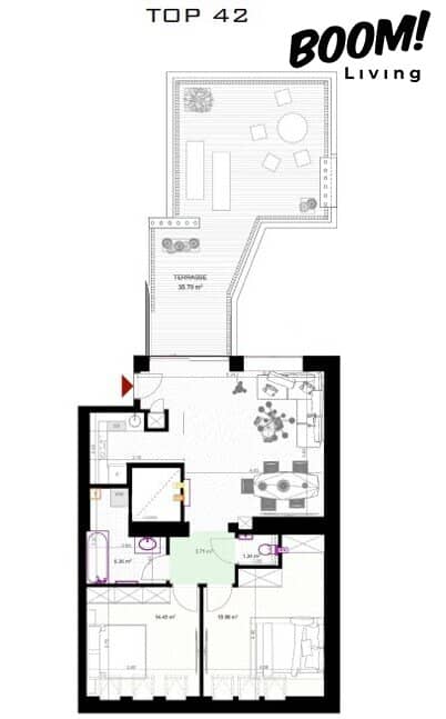 First occupancy // high-quality attic apartments with exclusive fittings – in Sonnwendviertel – 35 m² roof terrace, air conditioning &amp; sustainable air source heat pump