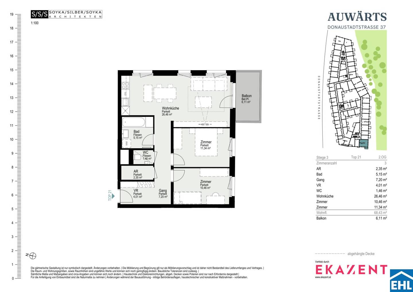 Top floor plan | Bright 3-room apartment