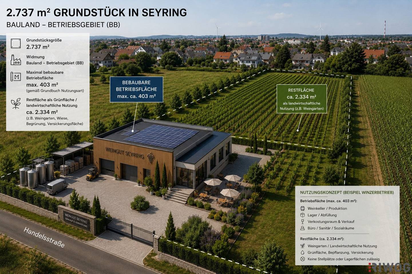 Entwicklungspotenzial in Hagenbrunn I 2.737 m² Grundstück mit Bauland - Betriebsflächenwidmung