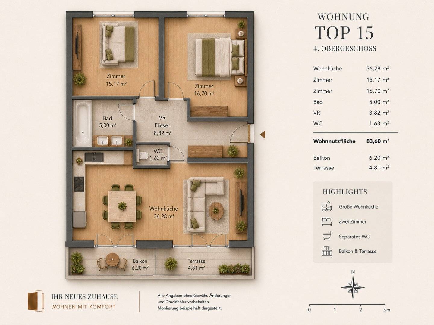 Schöne 3-Zimmer Dachgeschosswohnung in absoluter Ruhelage