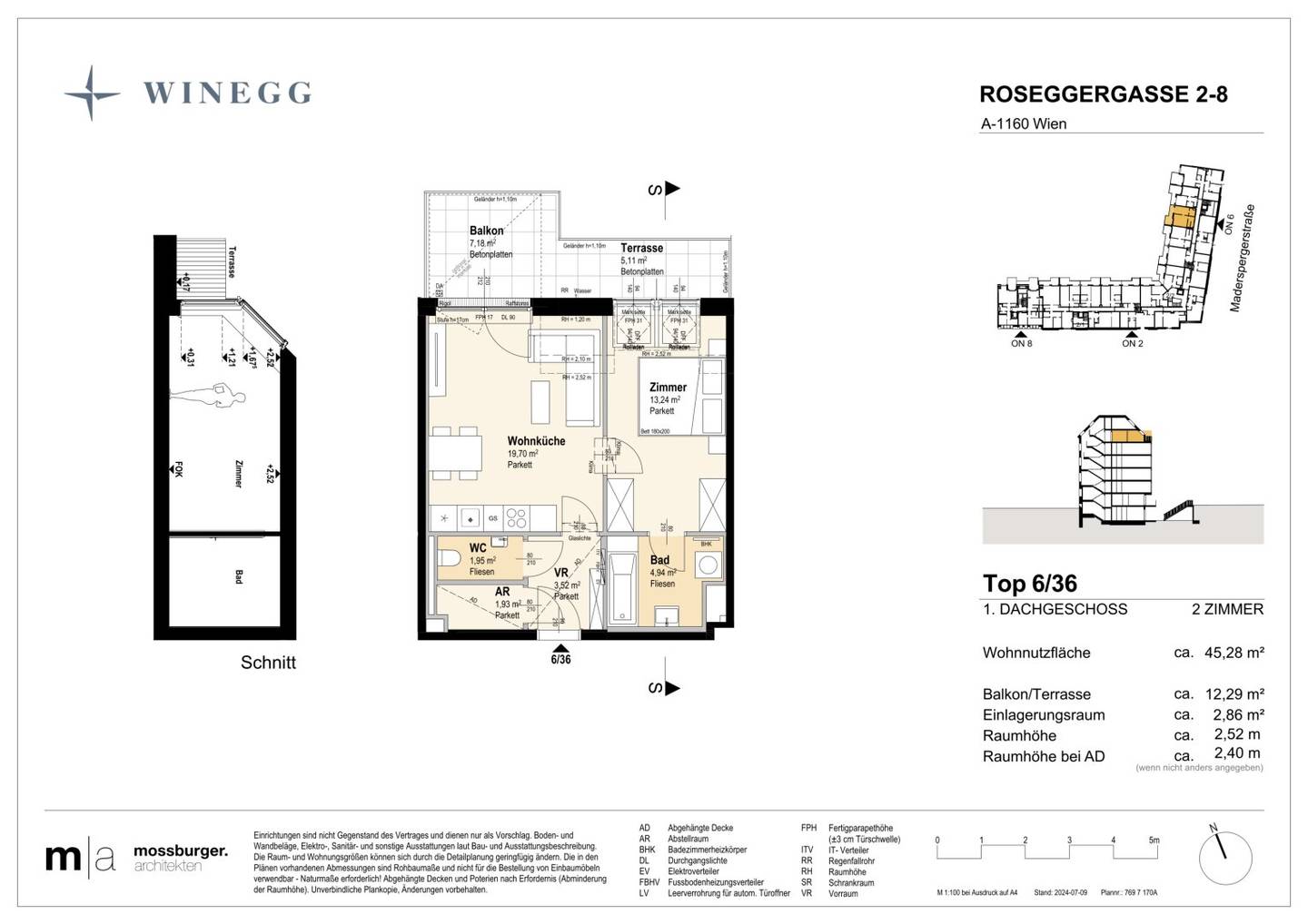 Neubau Wohnung mit Balkon und Terrasse Innenhof