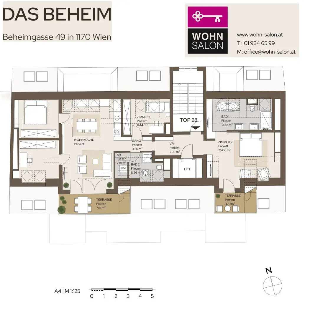 TRAUMHAFTES LICHTDURCHFLUTETES PENTHOUSE MIT HERRLICHER DACHTERRASSE