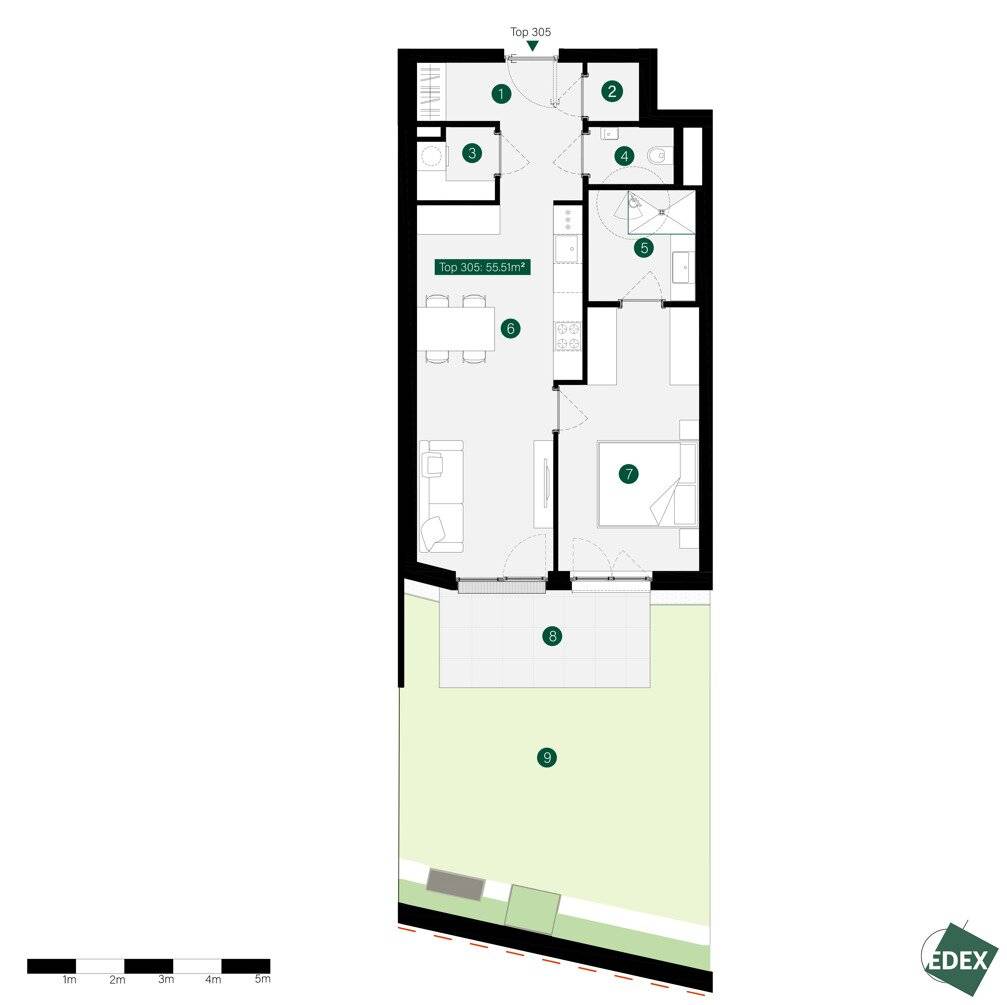 Beautiful 2-room garden apartment in Klosterneuburg