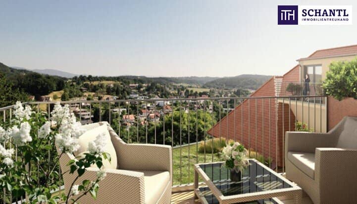 Living with historic flair – stylish balcony apartment in Graz-Mariatrost with approx. 59 m² living space, ideal for owner-occupiers or investors.