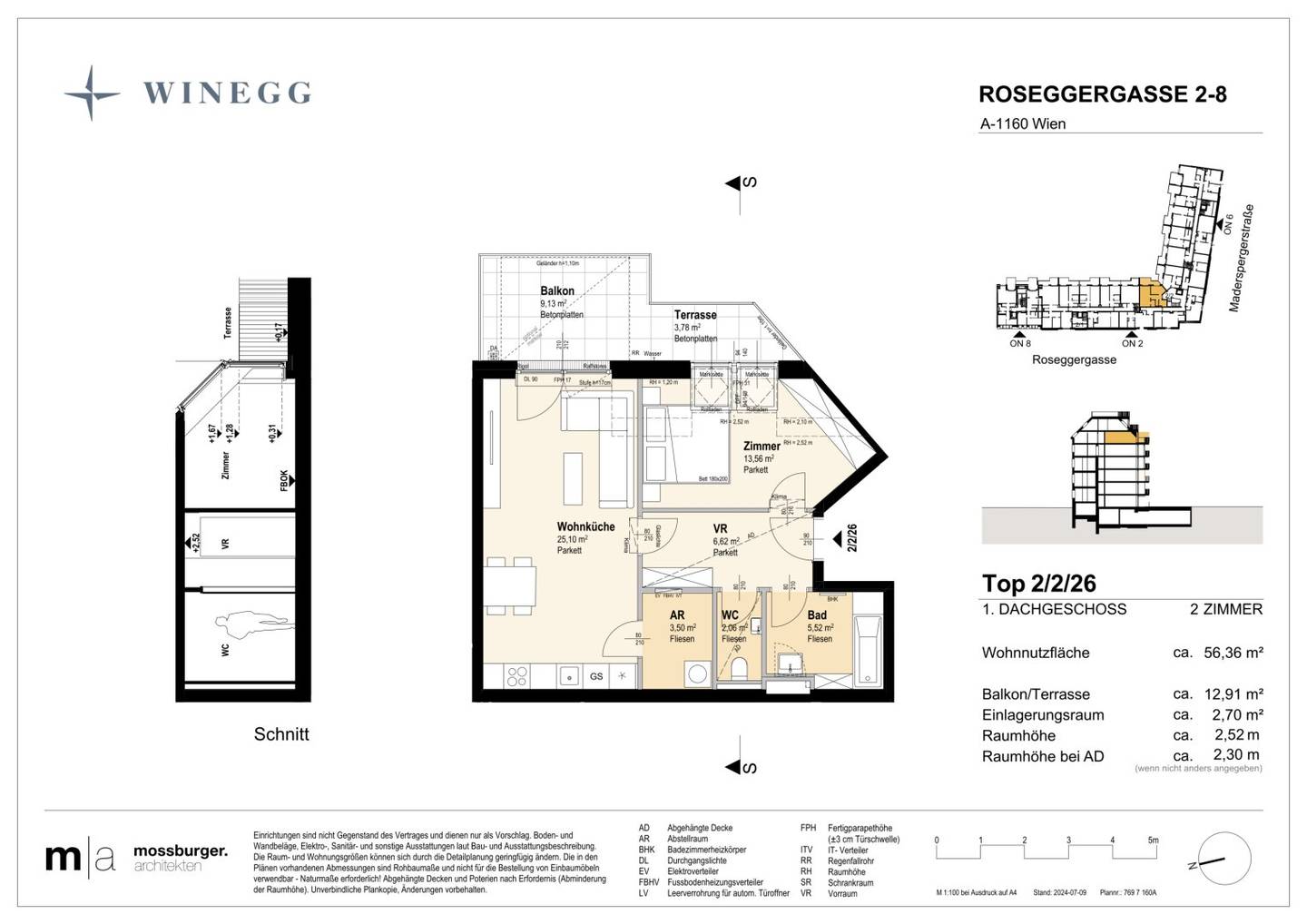 Dachgeschosswohnung Innenhof Ruheoase Balkon