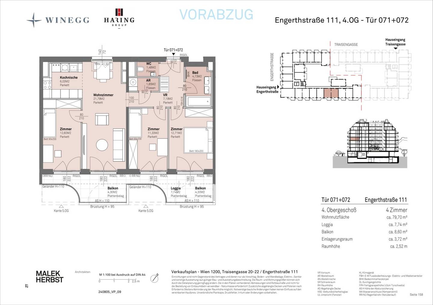 Wohnung am Donauufer mit Balkon und Loggia