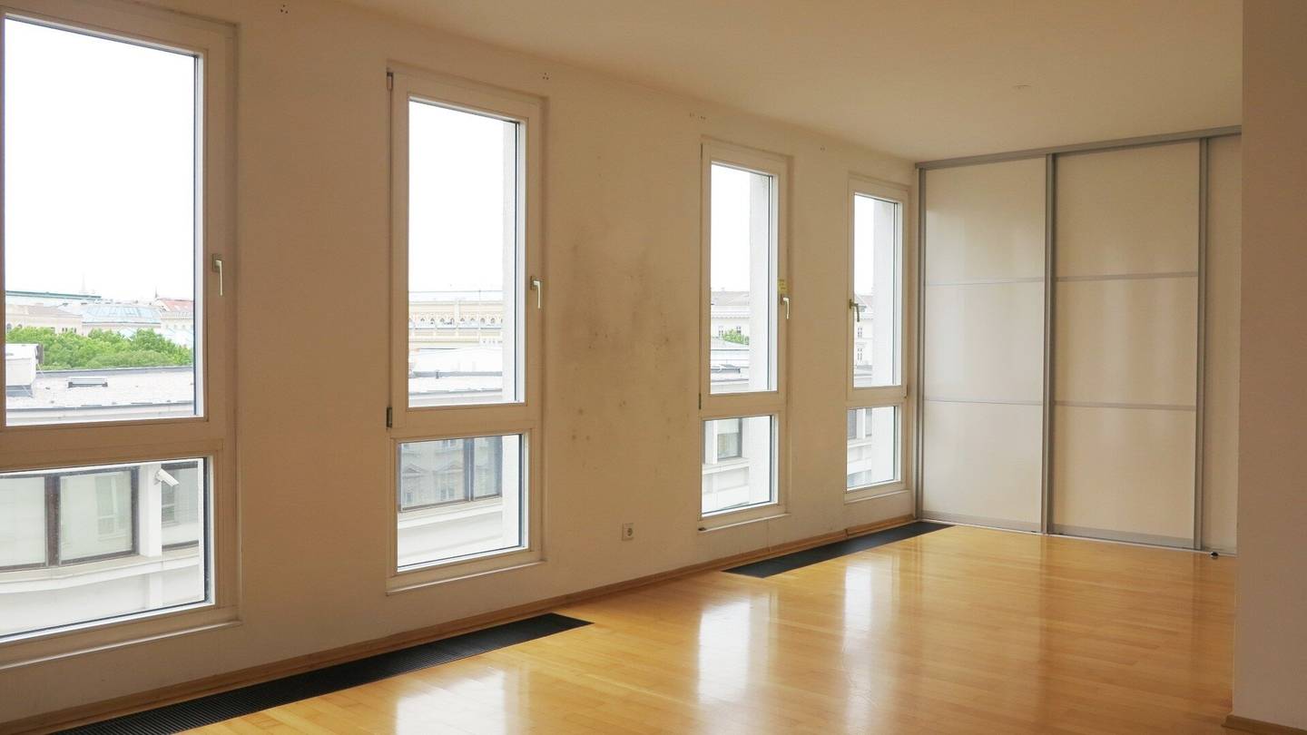 1040! 1-Zimmer Neubauwohnung mit Gemeinschaftsterrasse und tollem Blick zur Karlskirche